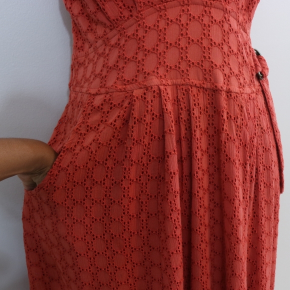 Anthropologie Elm Collared Cotton Eyelet Dress - Picture 8 of 10